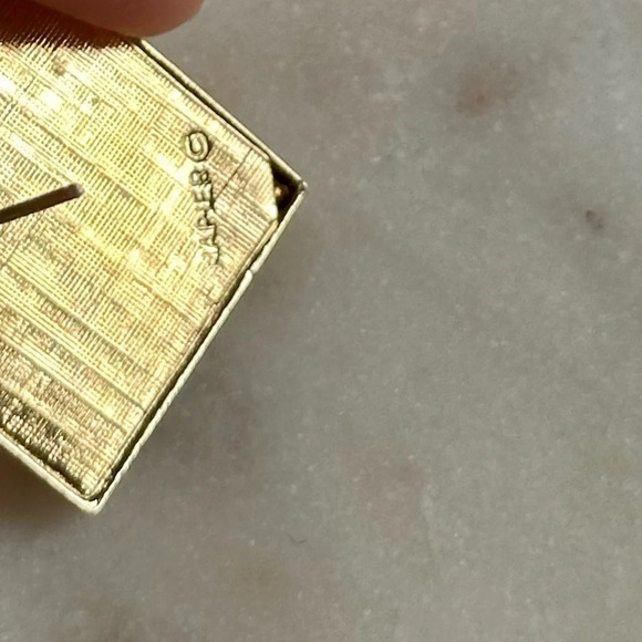 Vintage Napier Earrings Gold Tone Diamond Shaped Studs Cherry Red Enamel Center - Picture 6 of 10